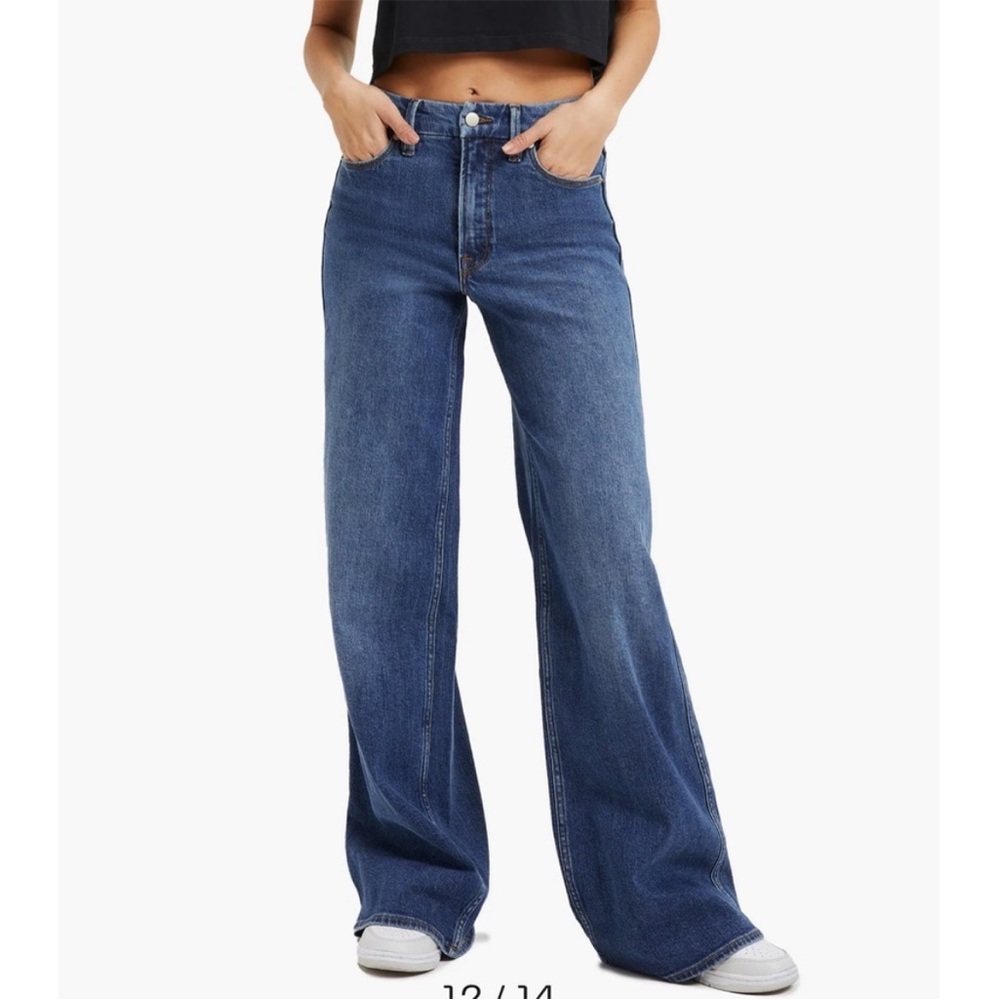 Good American Good Skate Wide Leg Jeans Size 12/31